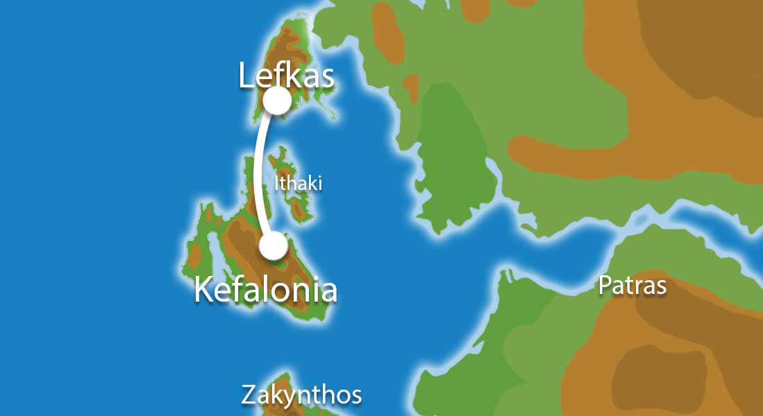 Waar ligt Eilandhoppen Lefkas Kefalonia?