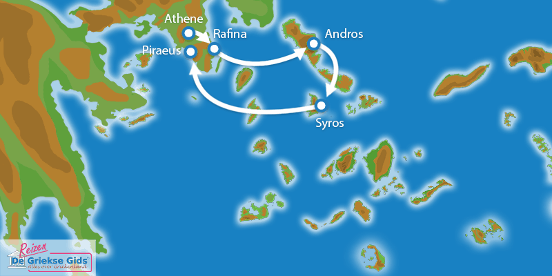 Waar ligt Eilandhoppen Andros Syros?