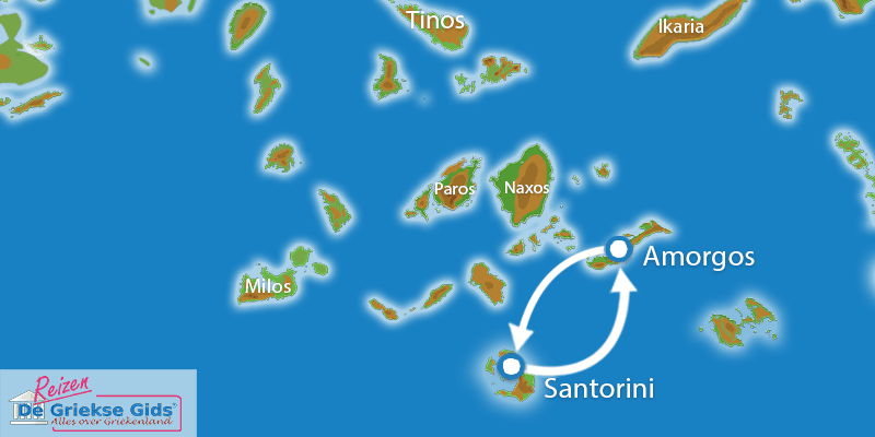 Waar ligt Eilandhoppen Santorini Amorgos?
