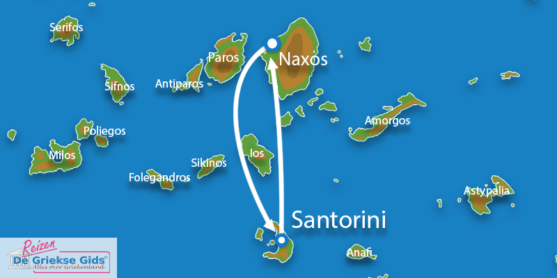 Waar ligt Eilandhoppen Santorini & Naxos?
