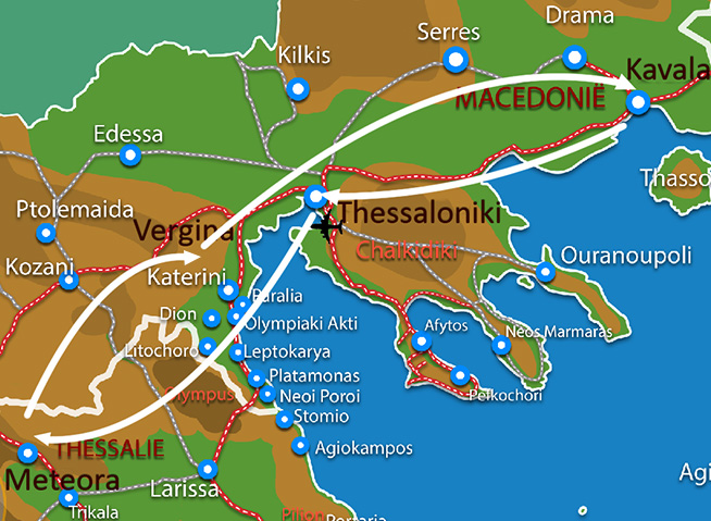Waar ligt Fly & Drive Klassiek Noord-Griekenland?