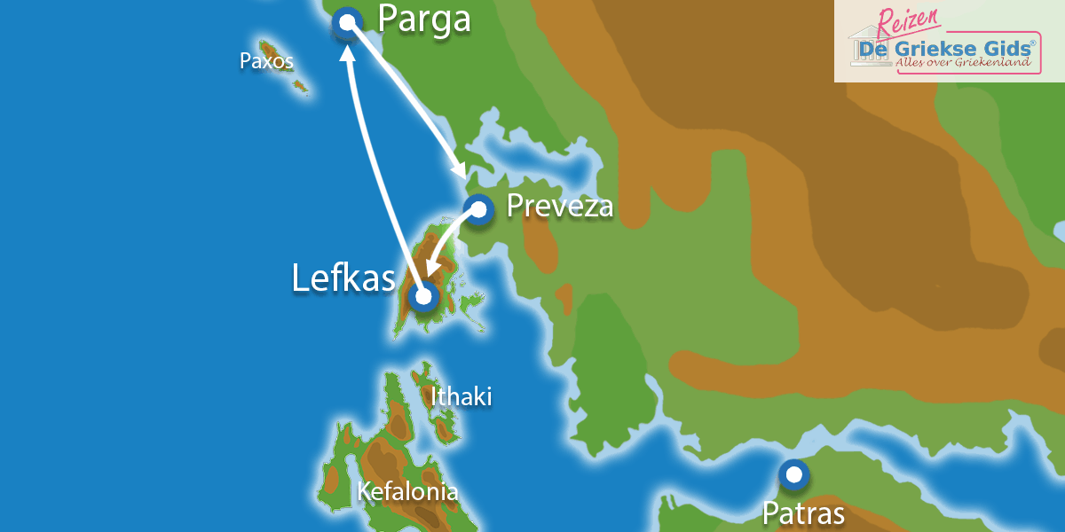 Kaart Fly & Drive Parga Lefkas (incl. auto)