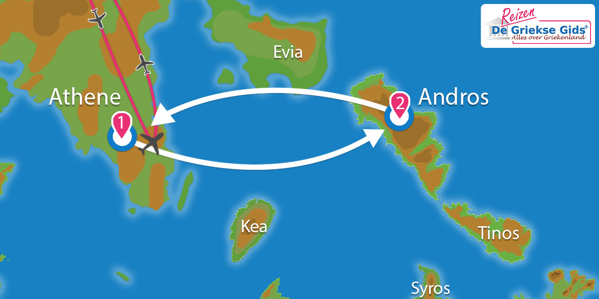 Waar ligt Combinatie Andros - Stedentrip Athene?